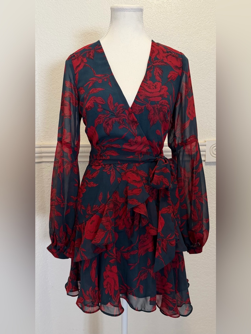 Hello Molly Floral Wrap Mini Dress 🌹 - Picture 11 of 13